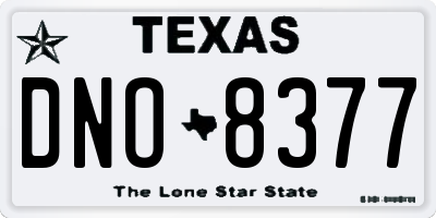 TX license plate DNO8377