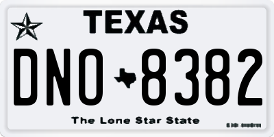TX license plate DNO8382