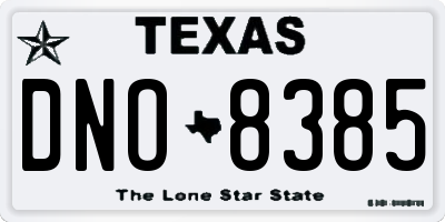 TX license plate DNO8385