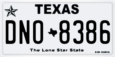 TX license plate DNO8386