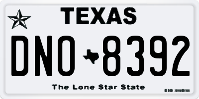 TX license plate DNO8392