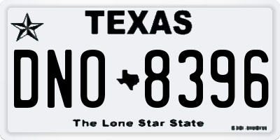TX license plate DNO8396
