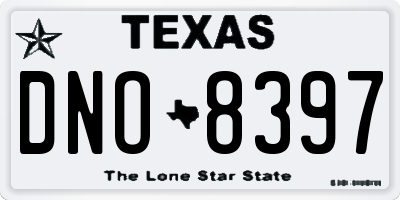 TX license plate DNO8397