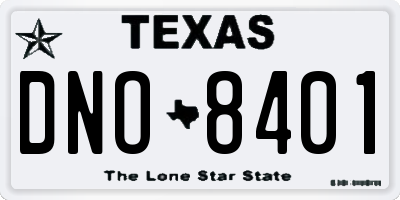 TX license plate DNO8401