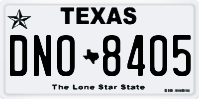 TX license plate DNO8405
