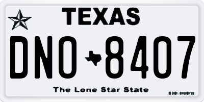 TX license plate DNO8407