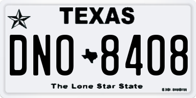 TX license plate DNO8408