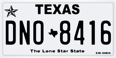 TX license plate DNO8416