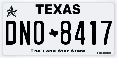 TX license plate DNO8417