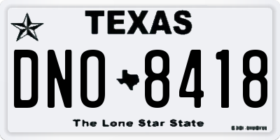 TX license plate DNO8418