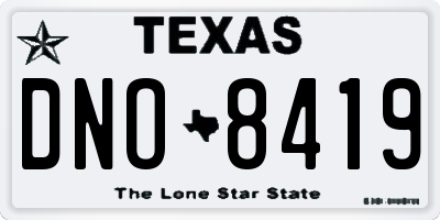 TX license plate DNO8419