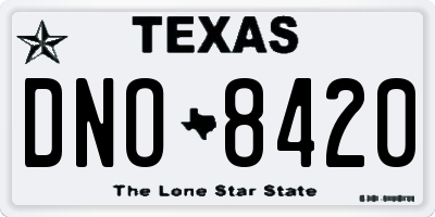 TX license plate DNO8420