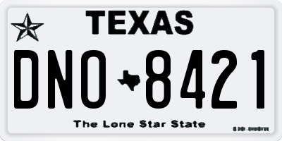 TX license plate DNO8421