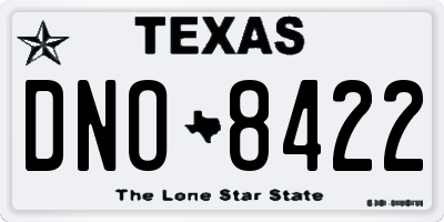 TX license plate DNO8422