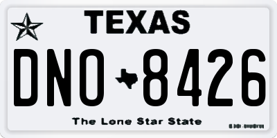 TX license plate DNO8426