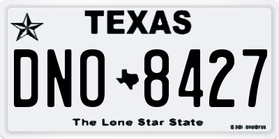 TX license plate DNO8427