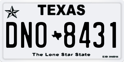 TX license plate DNO8431