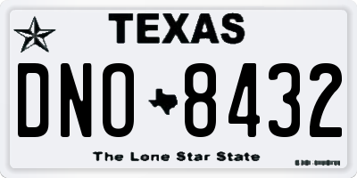 TX license plate DNO8432