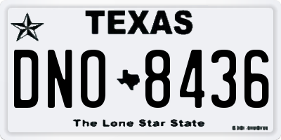 TX license plate DNO8436