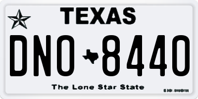 TX license plate DNO8440