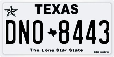 TX license plate DNO8443