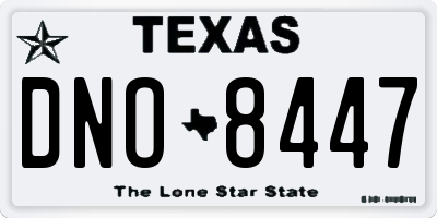TX license plate DNO8447