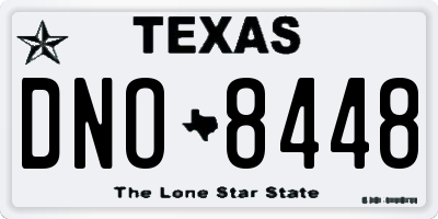 TX license plate DNO8448