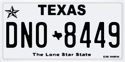 TX license plate DNO8449
