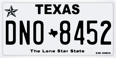 TX license plate DNO8452