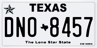 TX license plate DNO8457