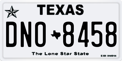 TX license plate DNO8458