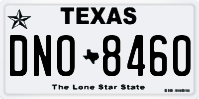 TX license plate DNO8460