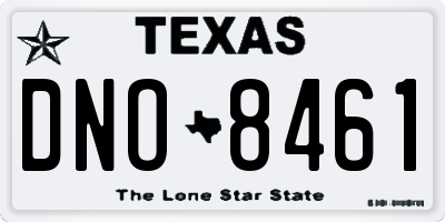 TX license plate DNO8461