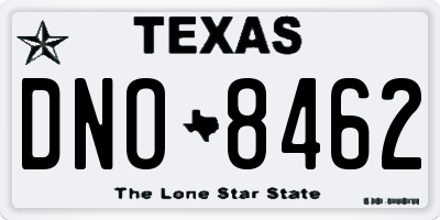 TX license plate DNO8462