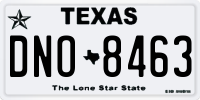 TX license plate DNO8463