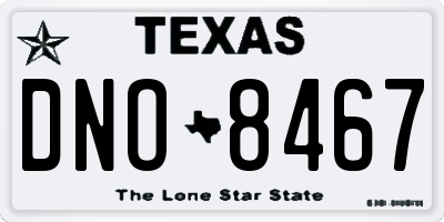 TX license plate DNO8467