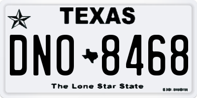 TX license plate DNO8468