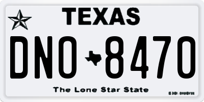 TX license plate DNO8470