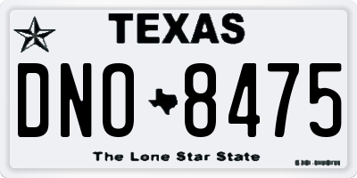TX license plate DNO8475