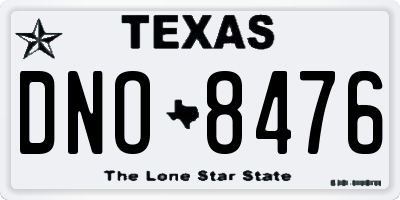 TX license plate DNO8476