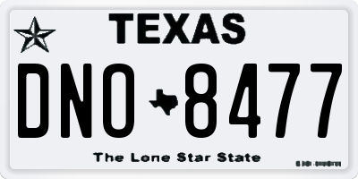 TX license plate DNO8477