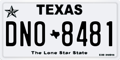 TX license plate DNO8481