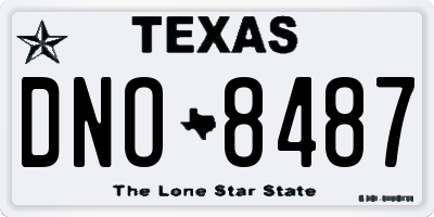 TX license plate DNO8487