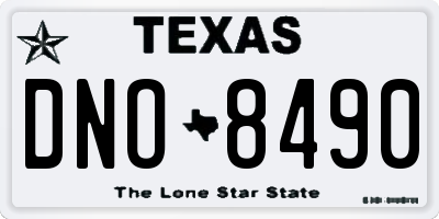 TX license plate DNO8490