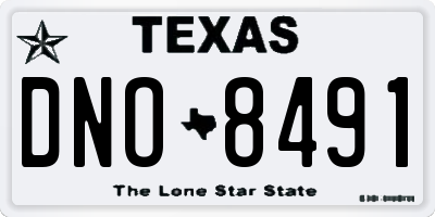 TX license plate DNO8491
