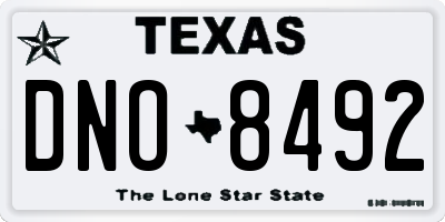 TX license plate DNO8492