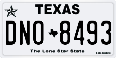 TX license plate DNO8493