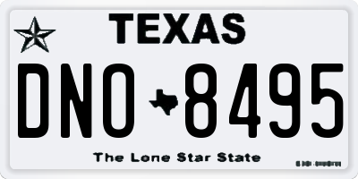 TX license plate DNO8495