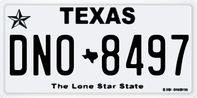 TX license plate DNO8497