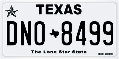TX license plate DNO8499